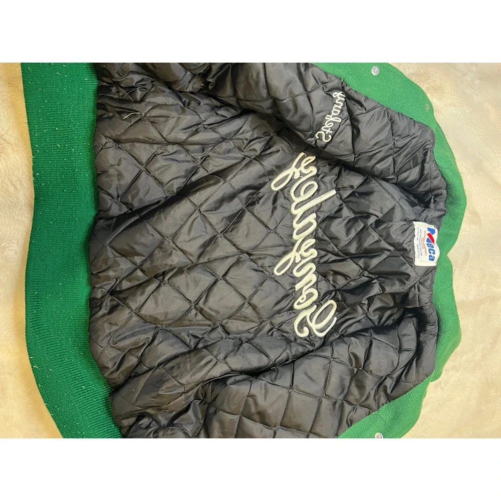 Meca Varsity Letterman Jacket Womens Small Green Gonzalez Stefany Good Vintage - Picture 9 of 9